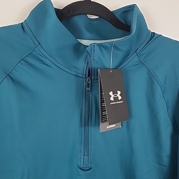 NEW Under Armour Men Lightweight Meridian Quarter Zip Pullover Green Sz 2XL $80 - Picture 2 of 7